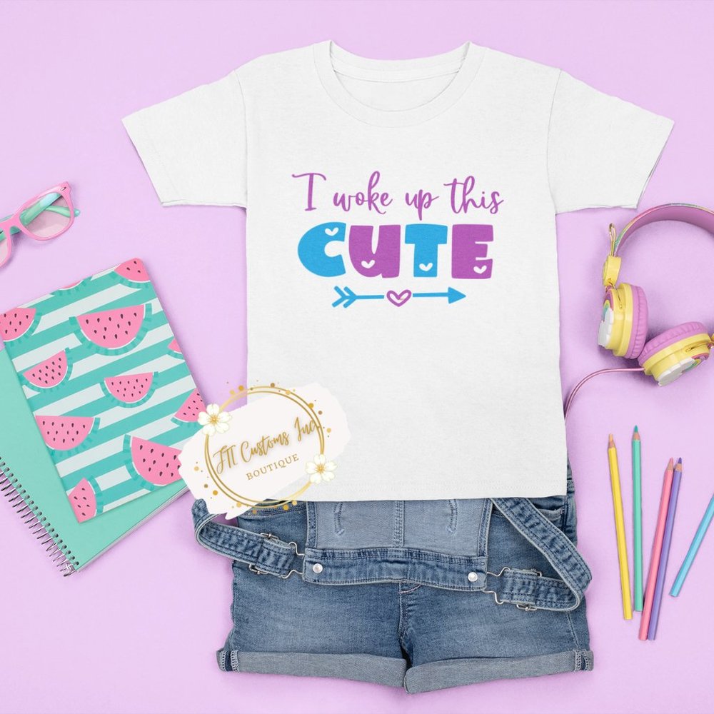 Woke Up This Cute Kids Message Tee
